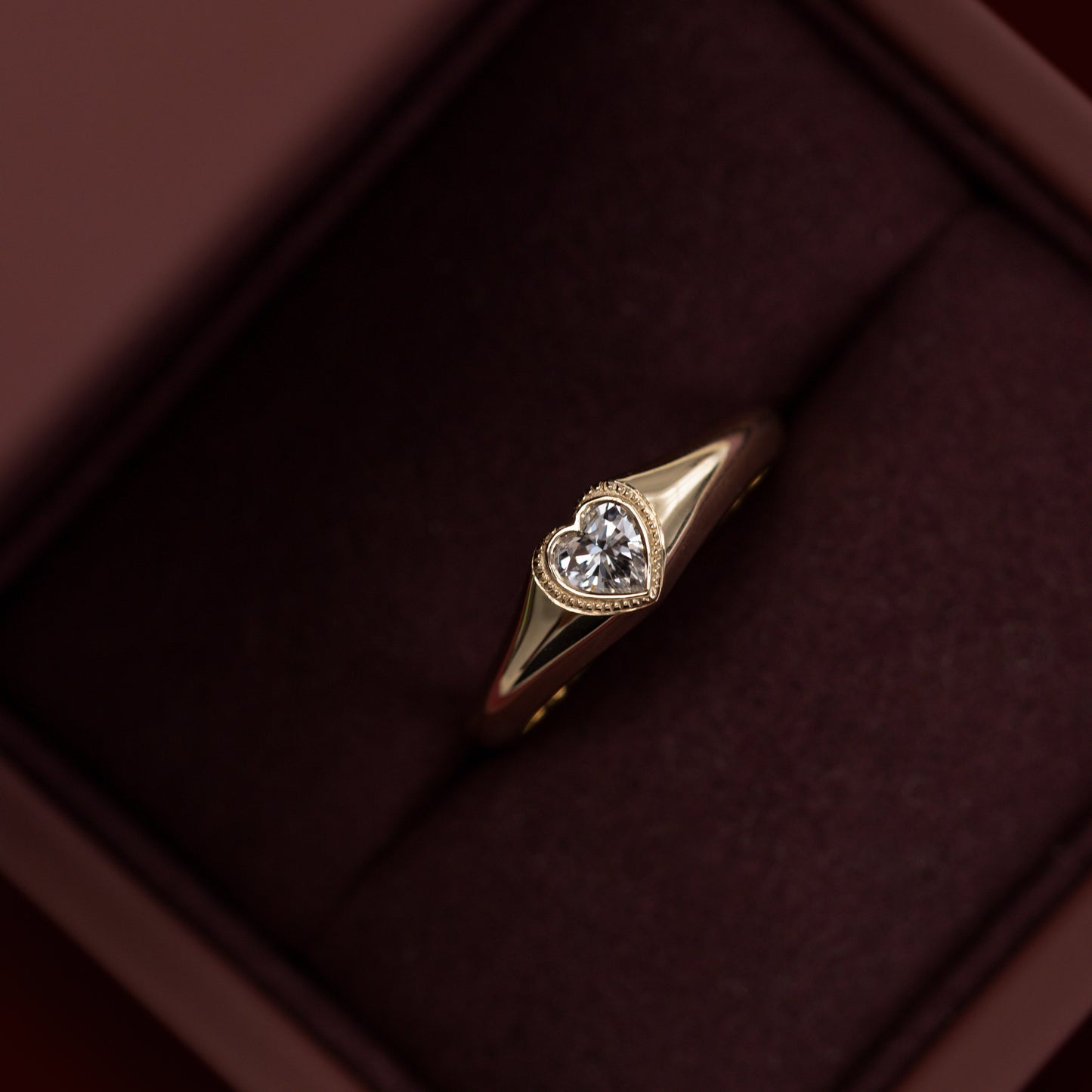 The Signature Heart Milgrain Signet Ring