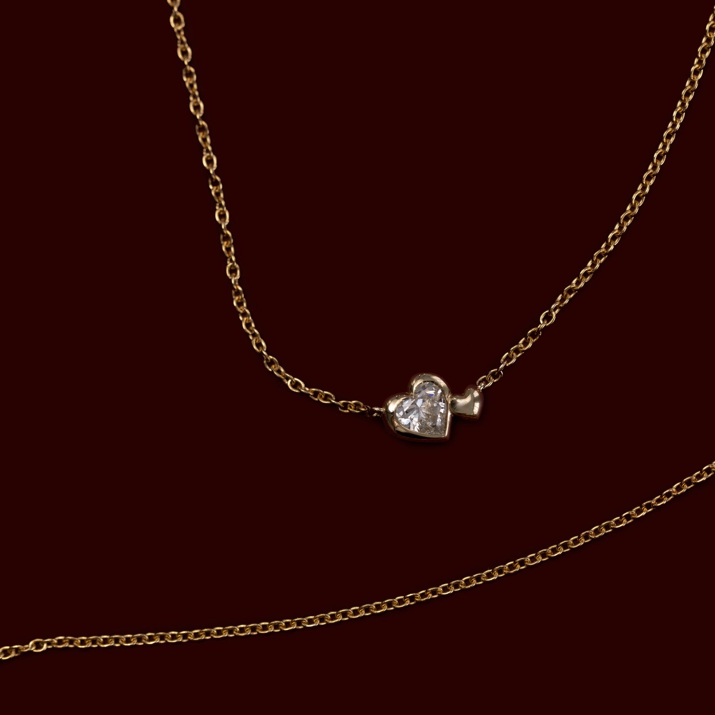 The Arabella Toi et Moi Heart Necklace