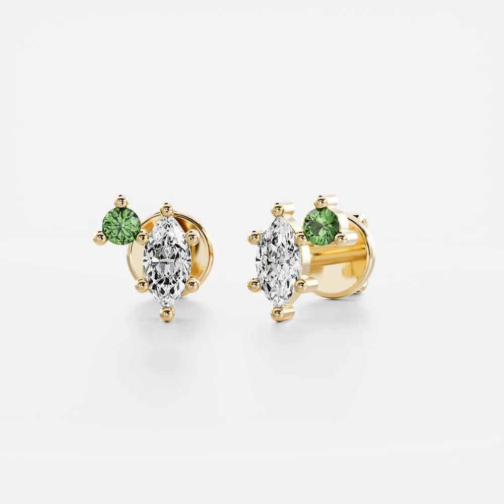 Signature Peridot Toi Et Moi Birthstone Studs - August