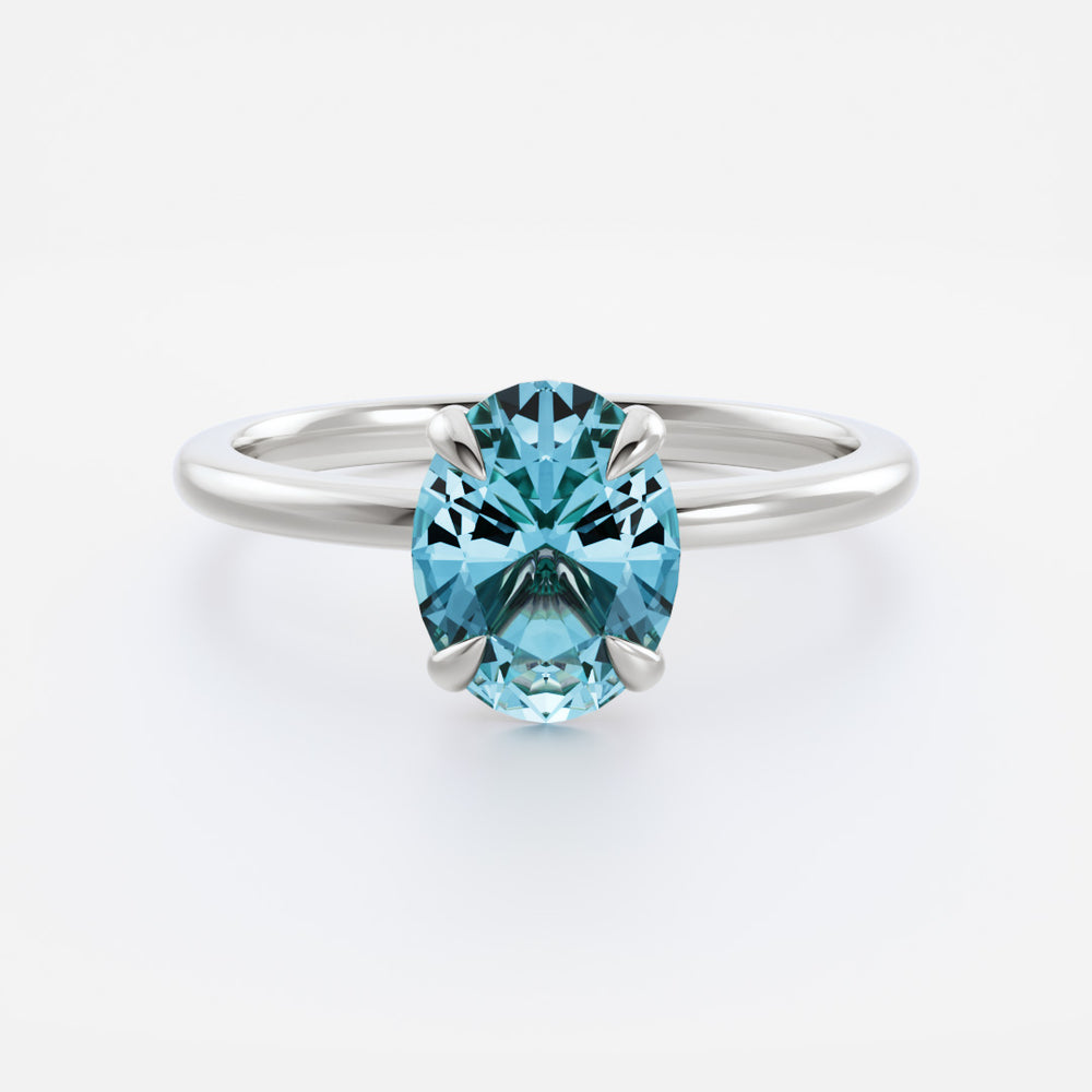 The Luise Ring - 1.03ct Fancy Vivid Blue Lab Grown Diamond Oval Solitaire