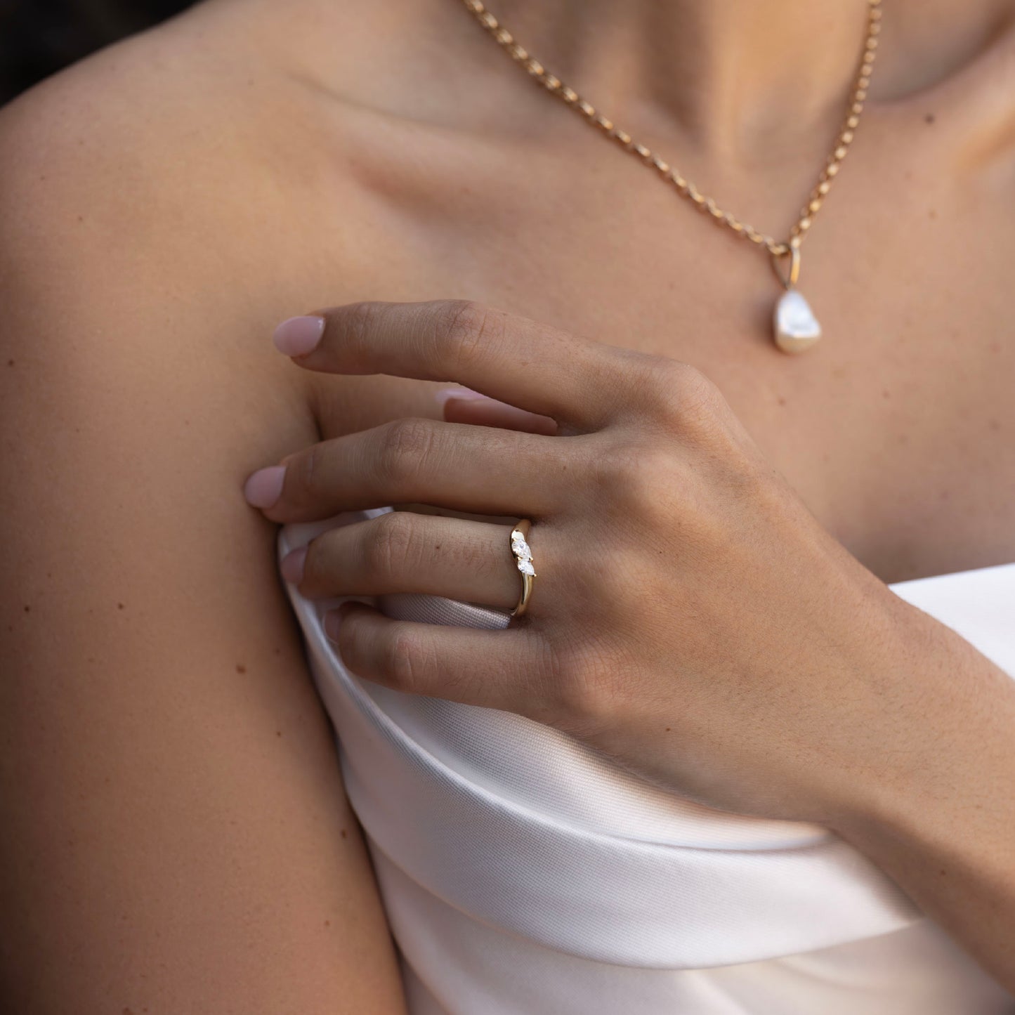 The Eve Ring - Curved Pear Ceremonial Ring