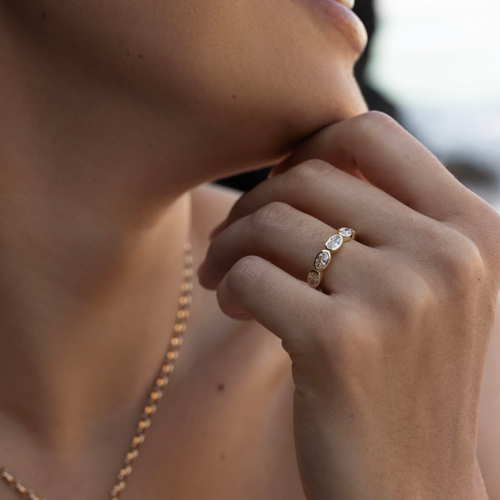 The Harper Ring - Horizontal Oval Bezel Ceremonial Ring