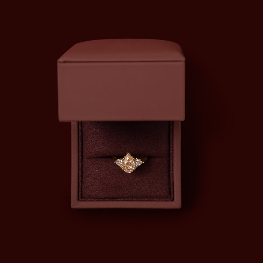 The Maelle Ring - 2.01ct Petal Prong Pear and Trillion Trilogy