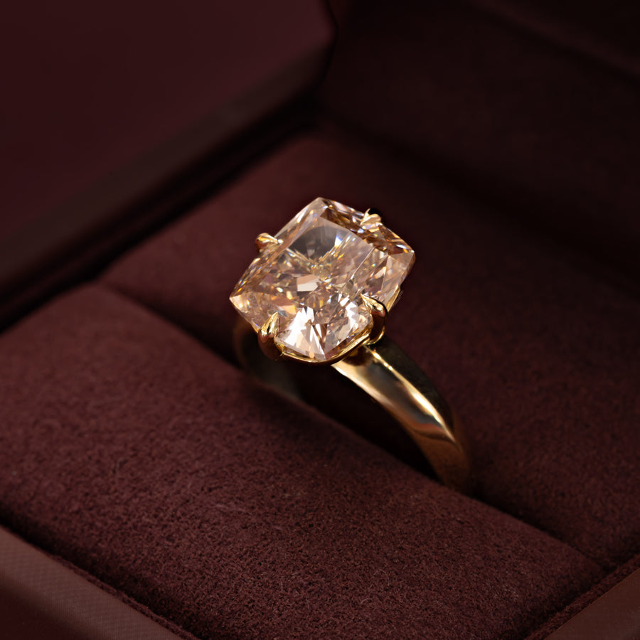 The Elara Ring - 5.00ct Knife Edge Cushion Solitaire