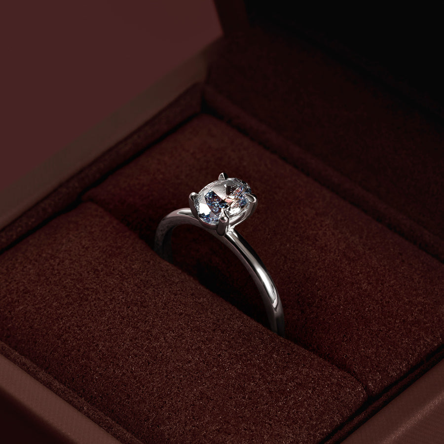 The Luise Ring® - 1.03ct Coloured Lab Diamond Oval Solitaire