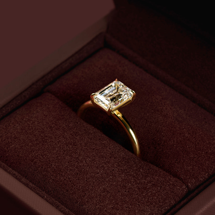 The Audrey Ring - 2.00ct Lab Diamond Emerald Solitaire