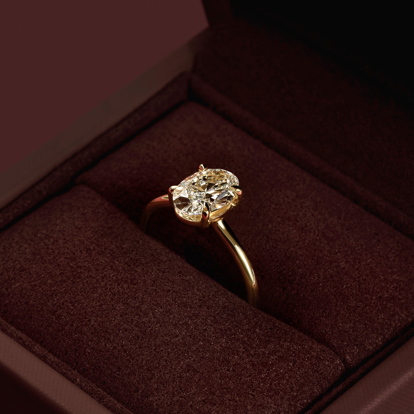The Luise Ring® - 1.50ct Lab Diamond Low Set Oval Solitaire