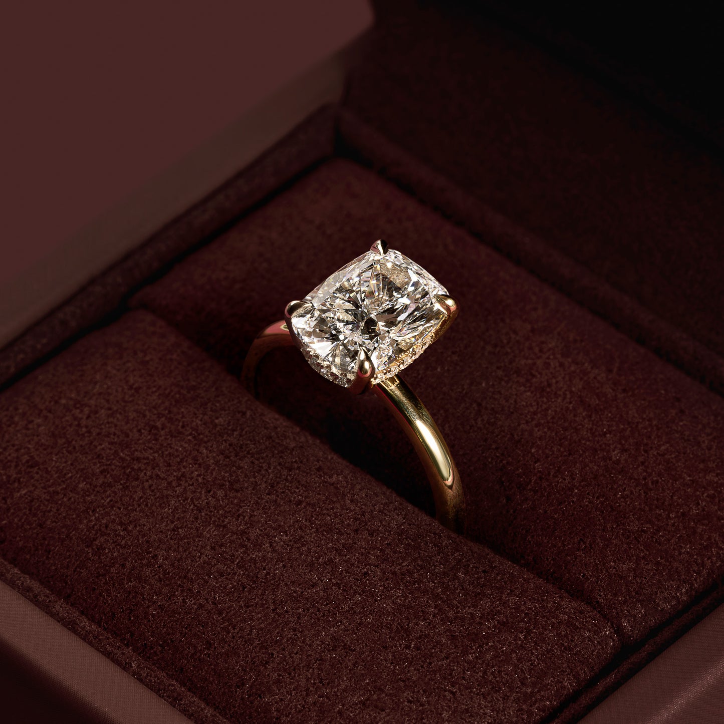 The Ophelia Ring - 3.04ct Lab Grown Diamond Elongated Cushion Solitaire
