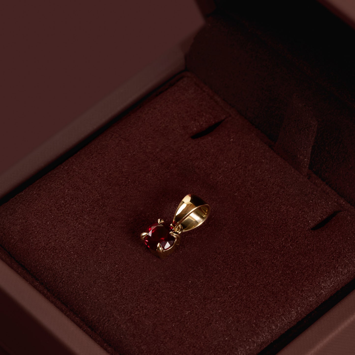 The Signature Birthstone Pendant - Ruby (July)