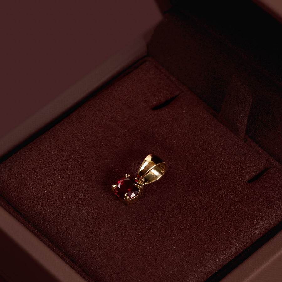 The Signature Birthstone Pendant - Ruby (July)