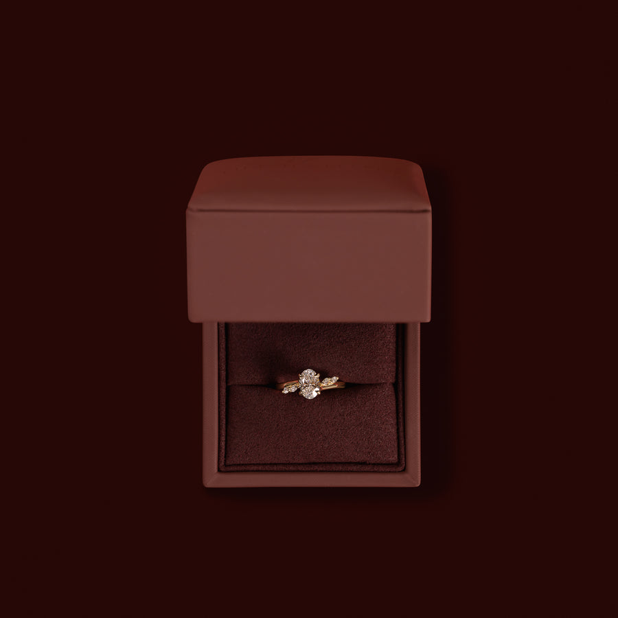 The Amira Ring™ - 1.00ct Lab Diamond Oval with Marquise Accents