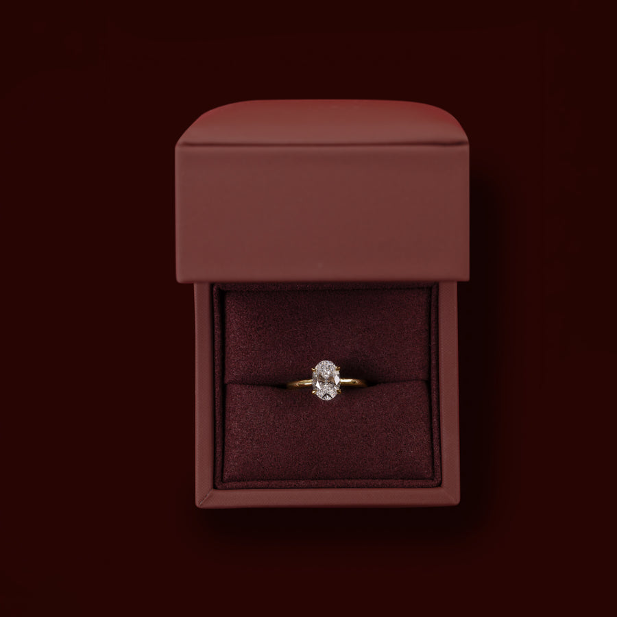 The Luise Ring® - 1.52ct Lab Diamond Low Set Oval Solitaire