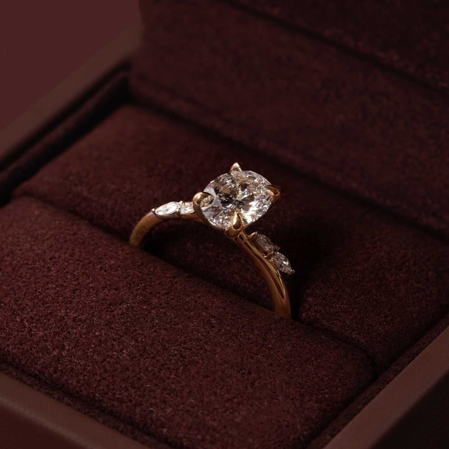 The Amira Ring™ - 1.51ct Lab Diamond Oval with Marquise Accents