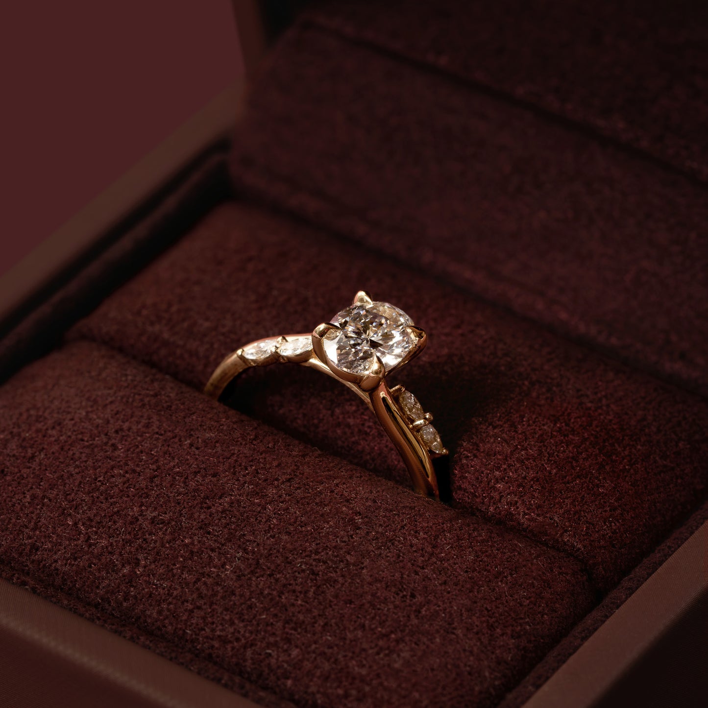 The Amira Ring™ - 1.00ct Lab Diamond Oval with Marquise Accents