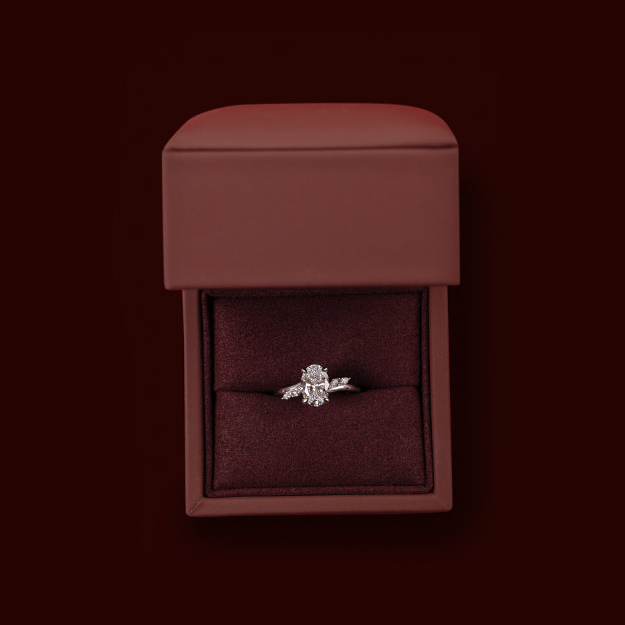 The Amira Ring™ - 1.54ct Lab Diamond Oval with Marquise Accents