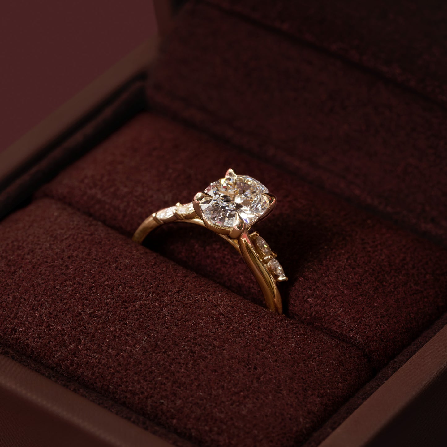 The Amira Ring™ - 1.57ct Lab Diamond Oval with Marquise Accents