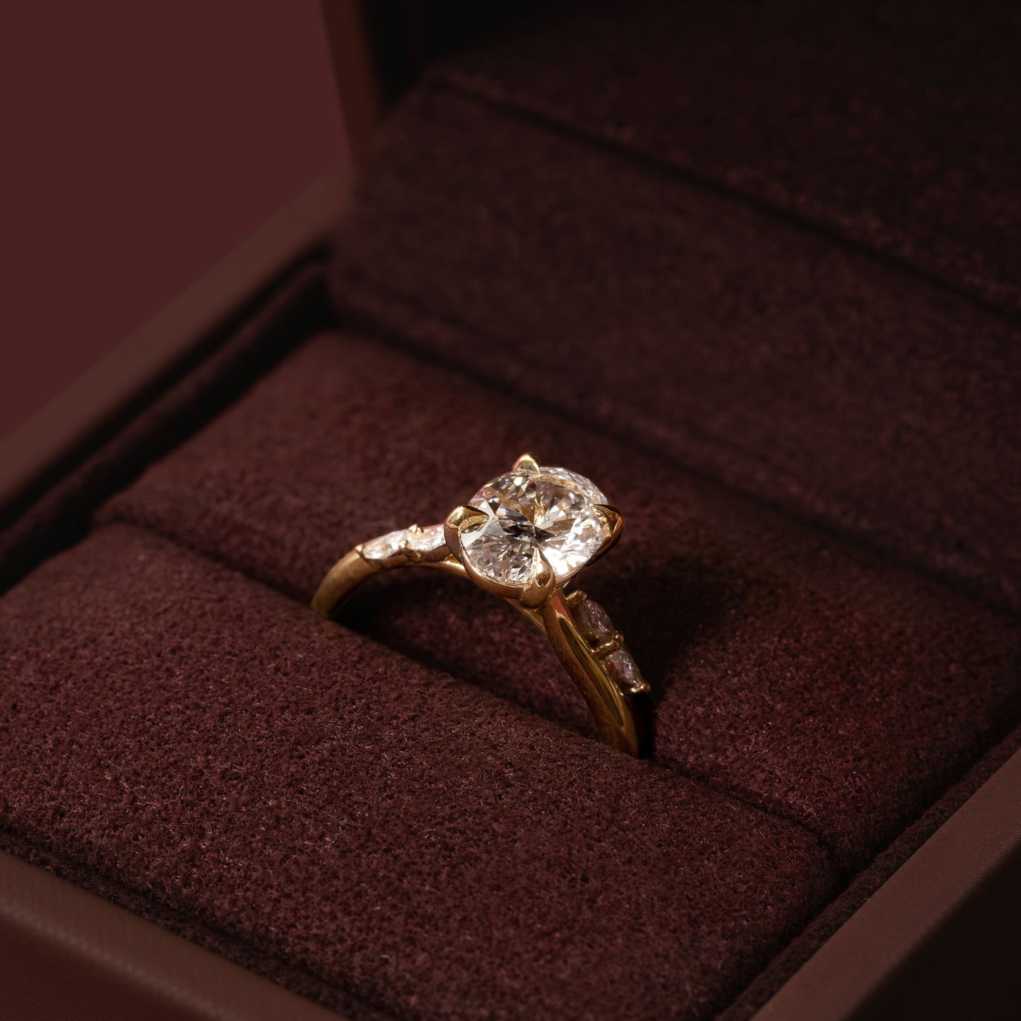The Amira Ring™ - 1.55ct Lab Diamond Oval with Marquise Accents