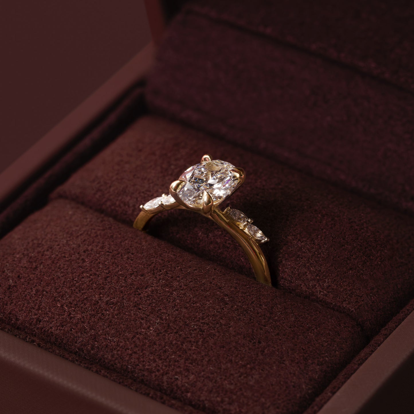 The Amira Ring™ - 1.51ct Lab Diamond Oval with Marquise Accents