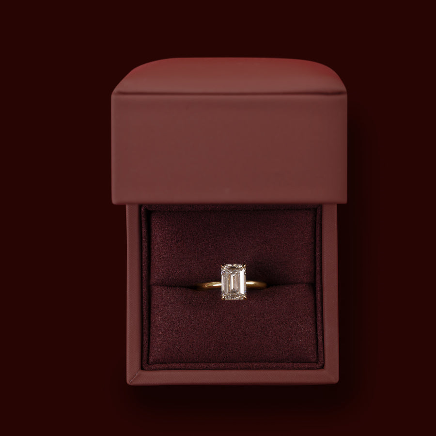 The Audrey Ring - 3.00ct Lab Diamond Emerald Solitaire