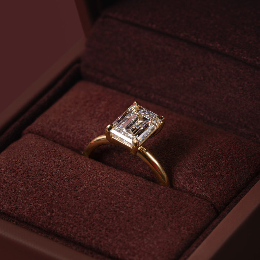 The Audrey Ring - 3.00ct Lab Diamond Emerald Solitaire