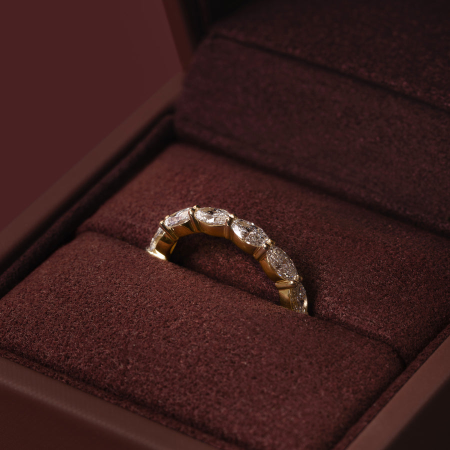 The Genevieve - Lab Diamond Horizontal Oval Women's Ceremonial Band