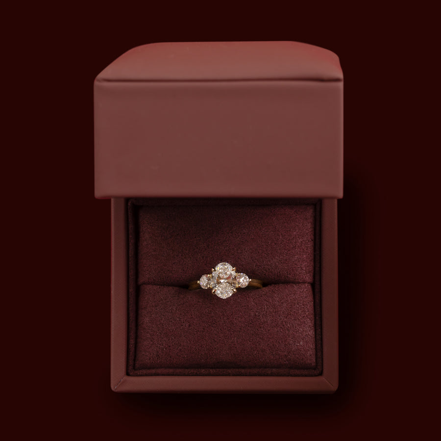 The Blaire Ring - 1.51ct Lab Diamond Oval & Round Trilogy