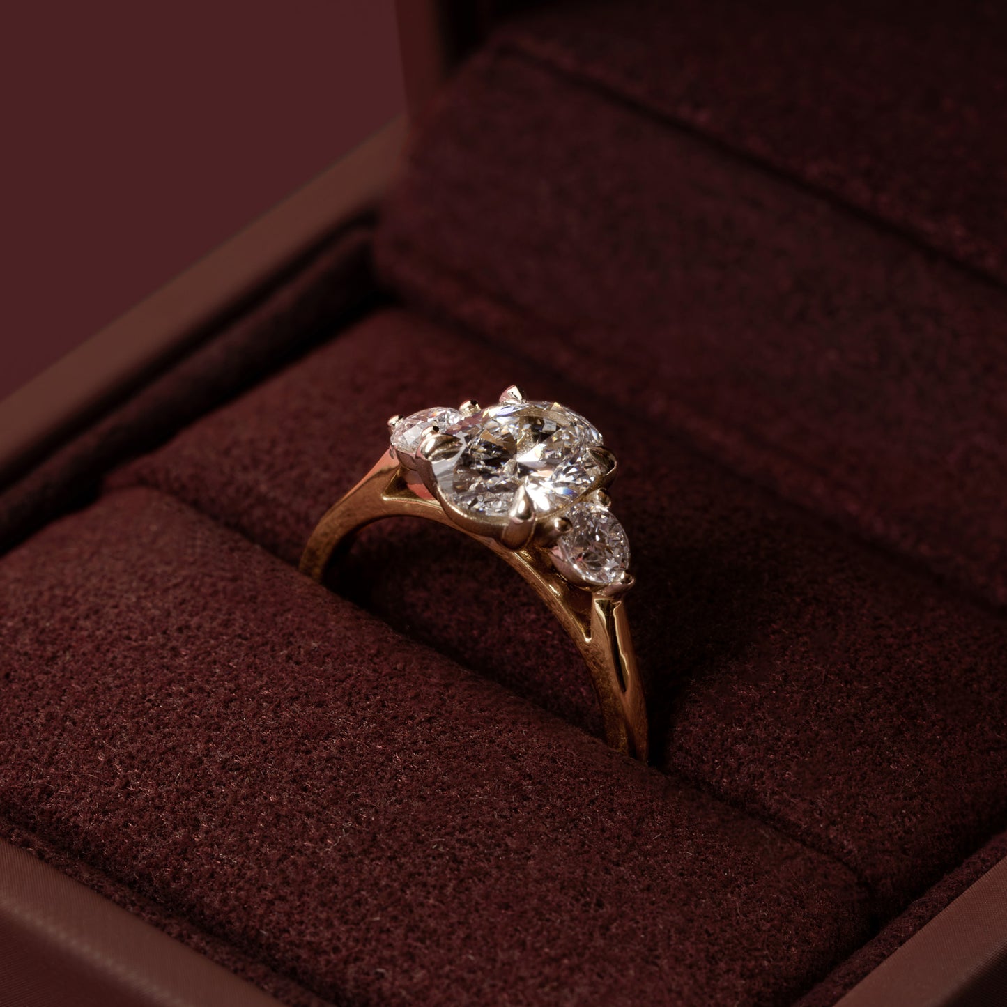 The Blaire Ring - 1.51ct Lab Diamond Oval & Round Trilogy