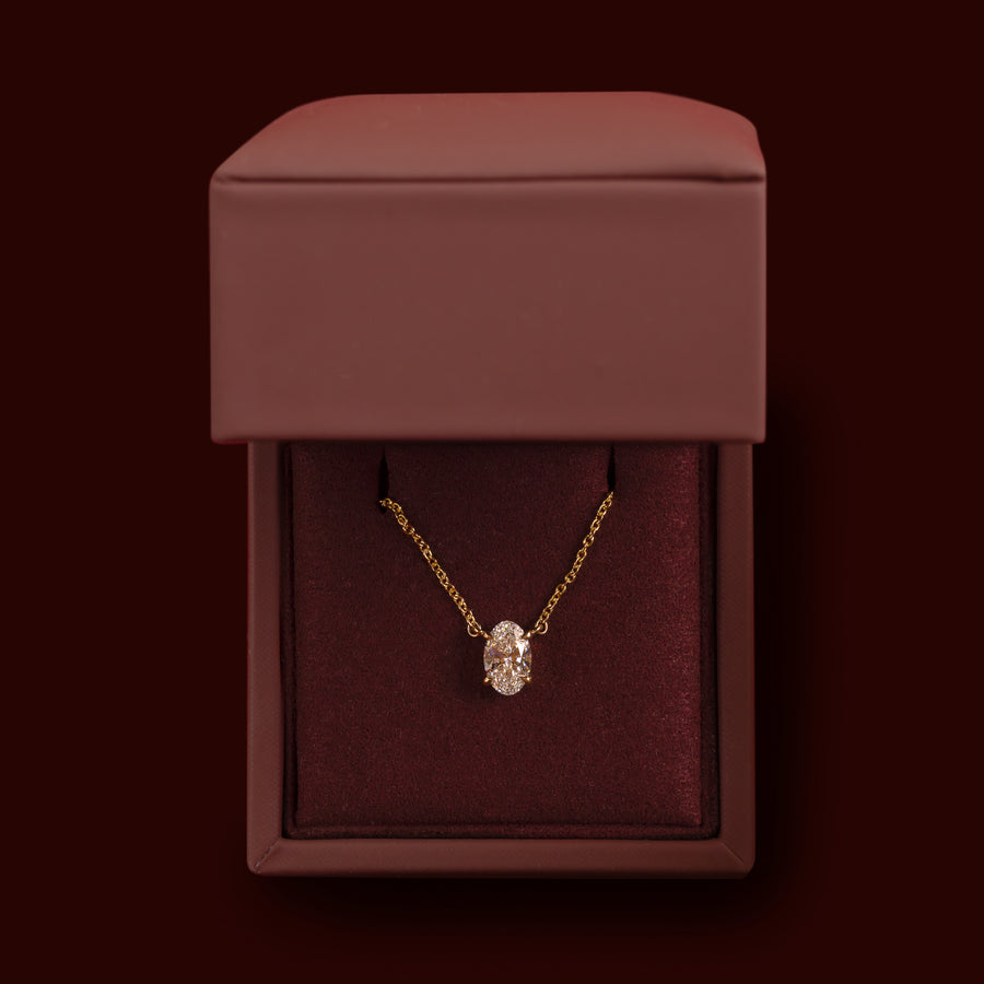 The Iris Necklace - 1.03ct Lab Diamond Oval Pendant