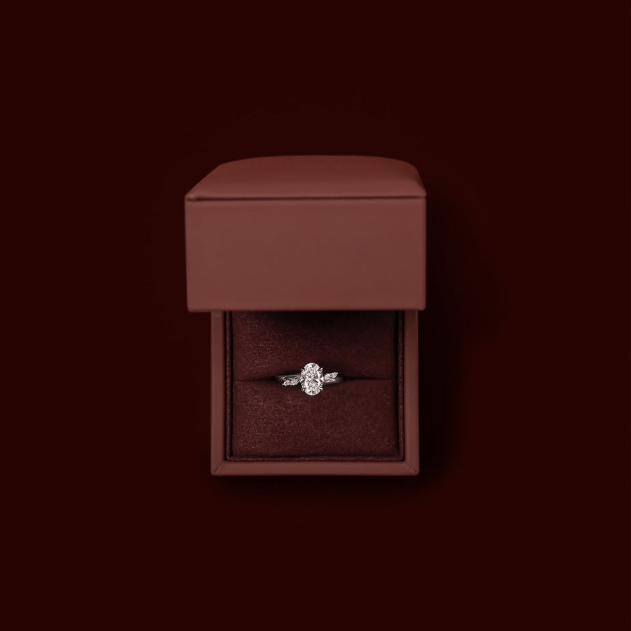 The Amira Ring™ - 1.55ct Lab Diamond Oval with Marquise Accents
