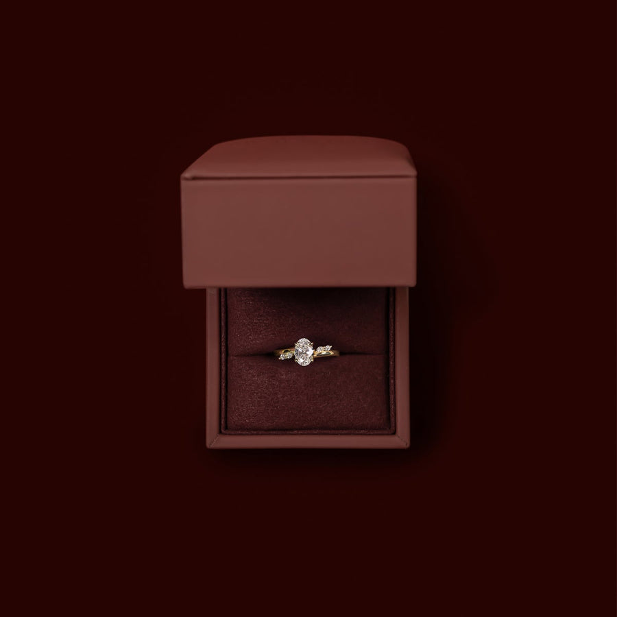 The Amira Ring™ - 1.00ct Lab Diamond Oval with Marquise Accents