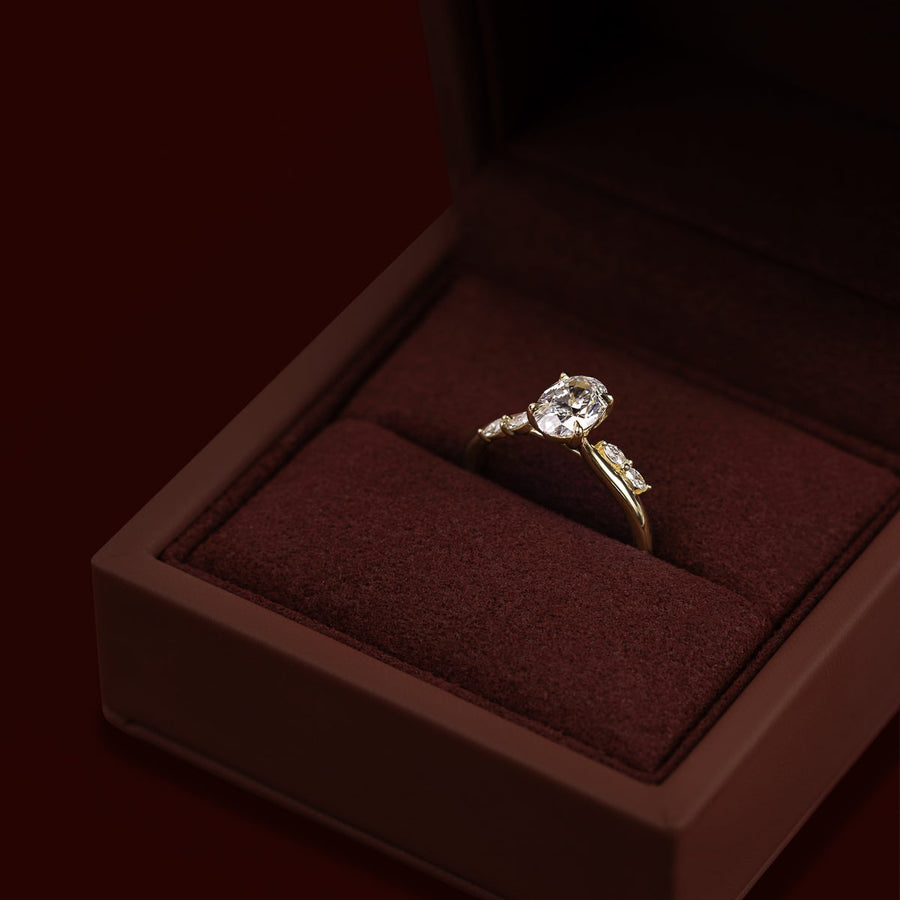 The Amira Ring™ - 1.00ct Lab Diamond Oval with Marquise Accents