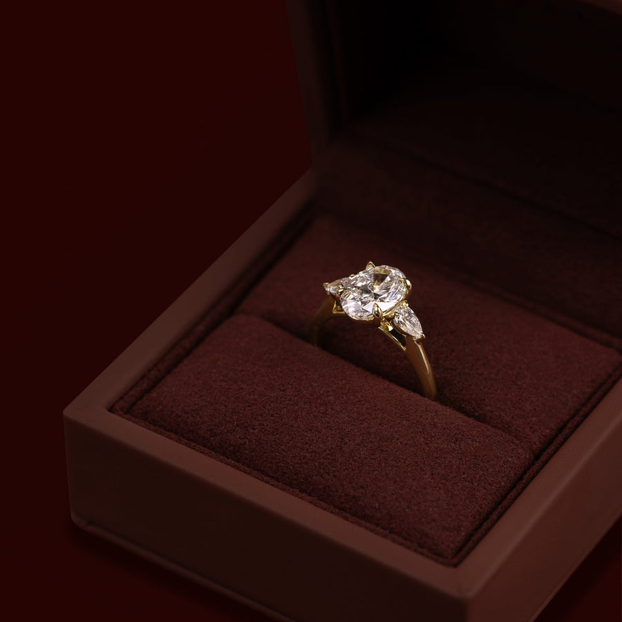 The Florence Ring - 2.10ct Lab Grown Diamond Oval & Pear Trilogy