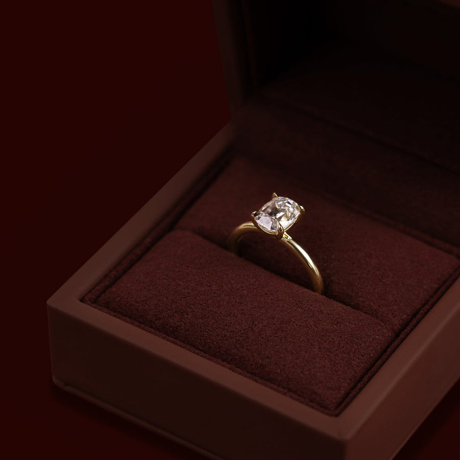 The Ophelia Ring - 1.75ct Moissanite Elongated Cushion Solitaire