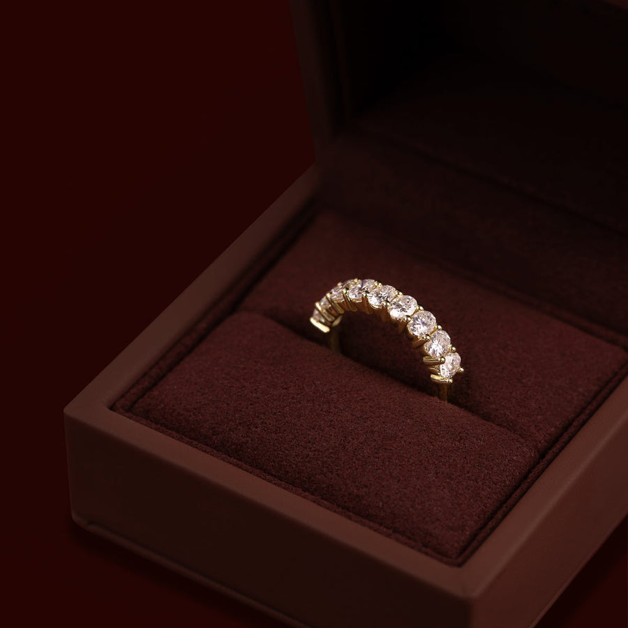 The Gia Ring - Lab Diamond Half Oval Band