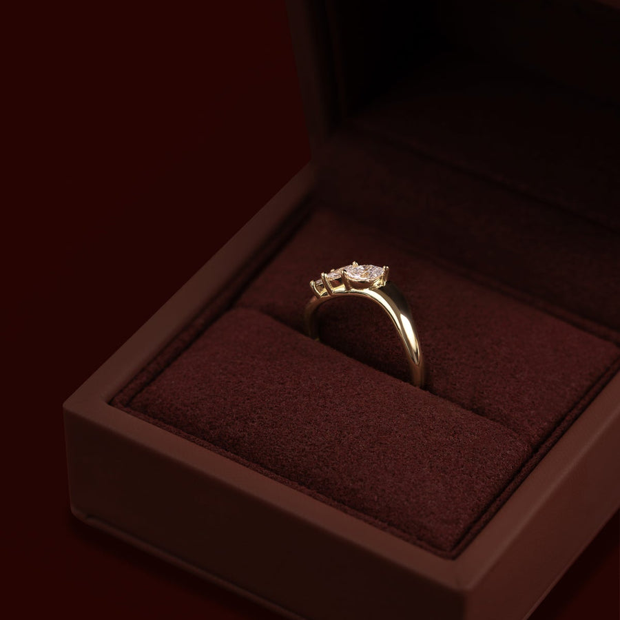The Eve Ring - Lab Diamond Curved Marquise Wedding Ring