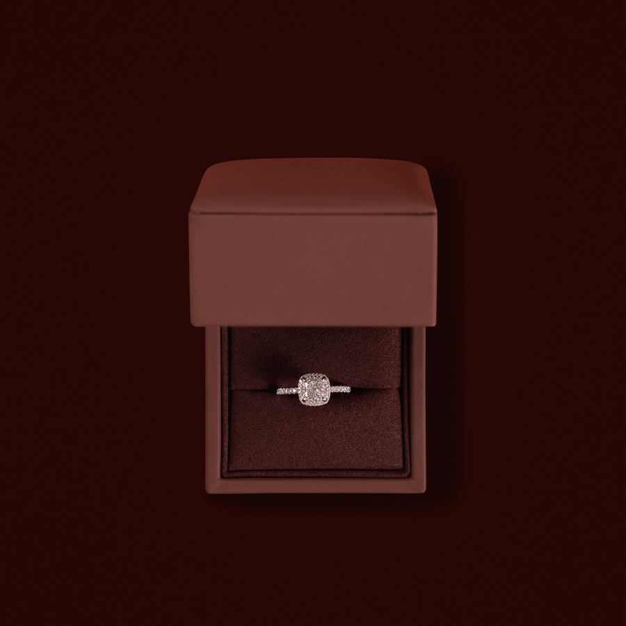 The Paloma Ring - 1.51ct Lab Diamond Square Cushion Halo Solitaire