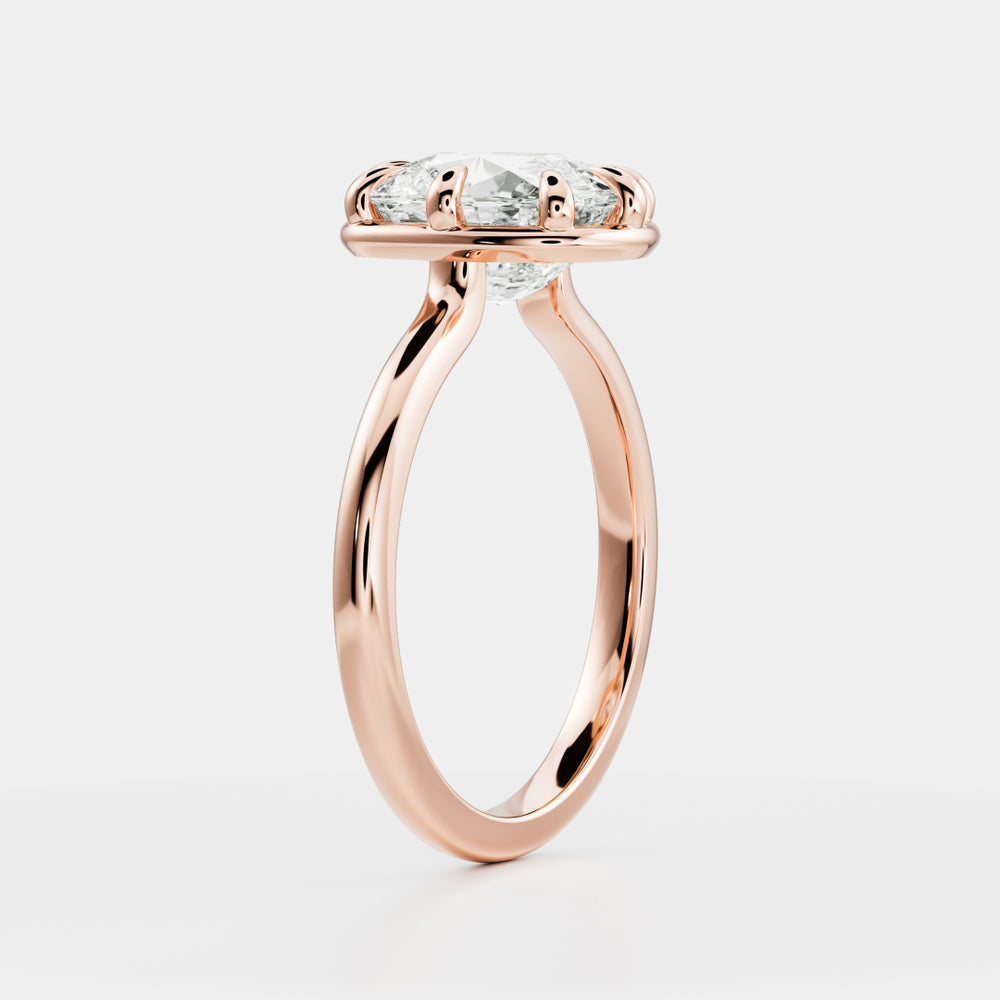 
                      
                        The Ophelia Ring - Elongated Cushion Georgian Solitaire
                      
                    