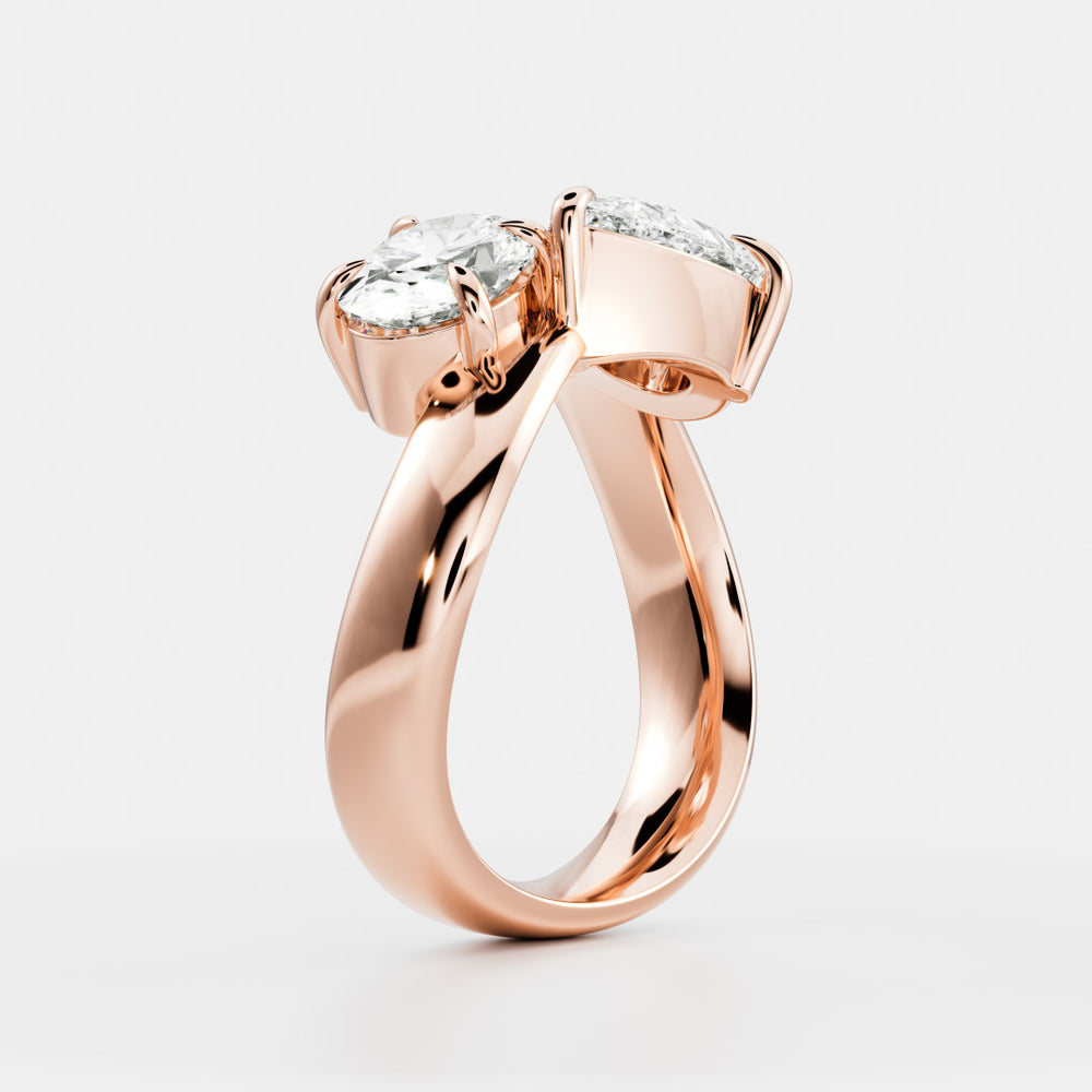 
                      
                        The Maëlys Ring - Oval and Pear Contoured Toi et Moi
                      
                    