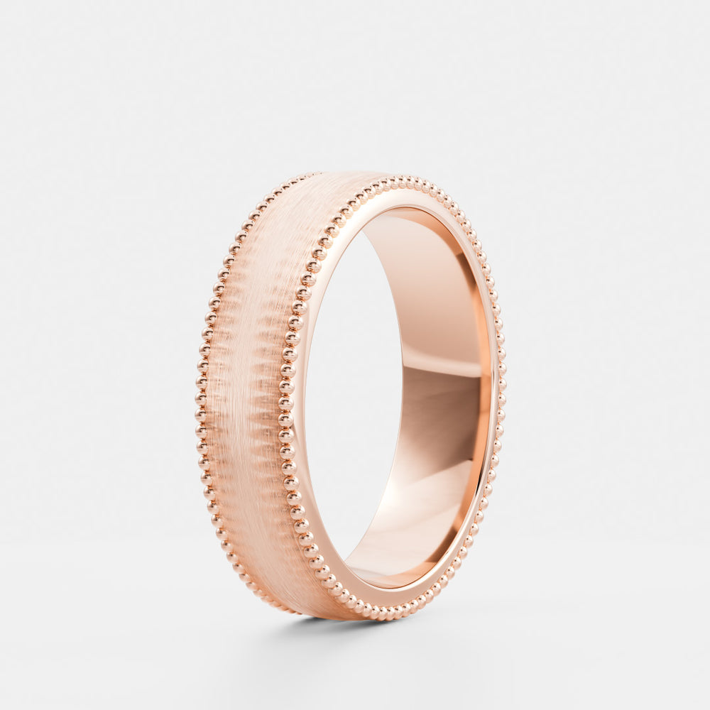 
                      
                        The Erasmuz Ring - Brushed Milgrain-Detail Men's Ceremonial Band
                      
                    