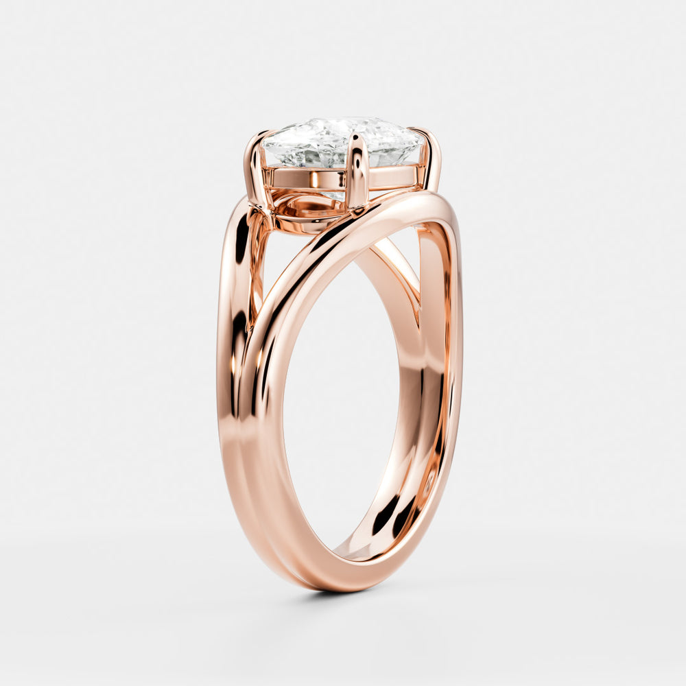
                      
                        The Aleasa Ring - Split Shank East-West Elongated Cushion Solitaire
                      
                    