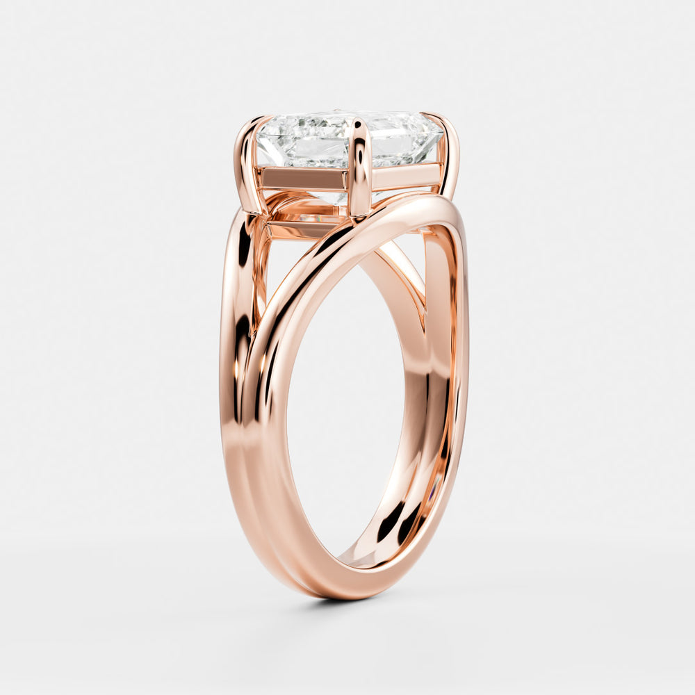 
                      
                        The Aleasa Ring - Split Shank East-West Emerald Solitaire
                      
                    