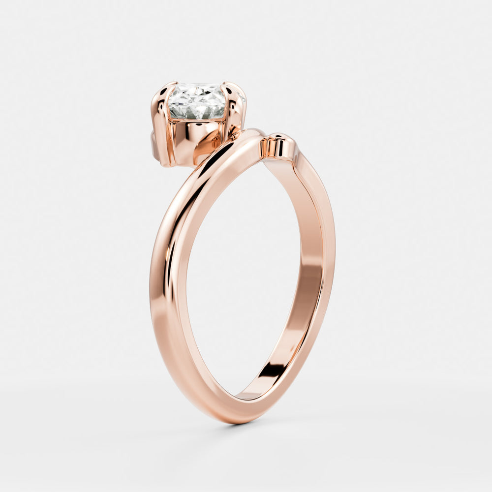 
                      
                        The Thérèse Ring - Floating Oval Solitaire with Twisted Band
                      
                    