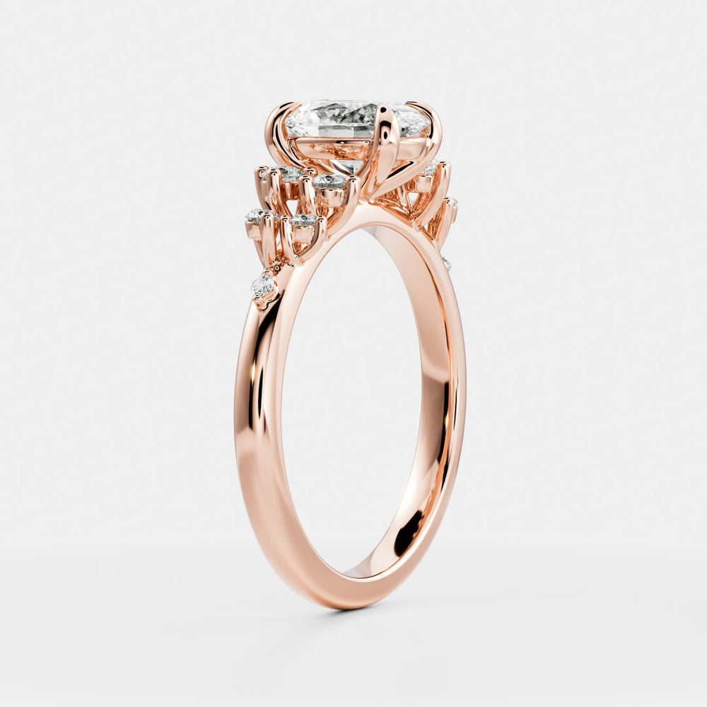 
                      
                        The Aurora Ring - Oval with Round Brilliant Accents
                      
                    