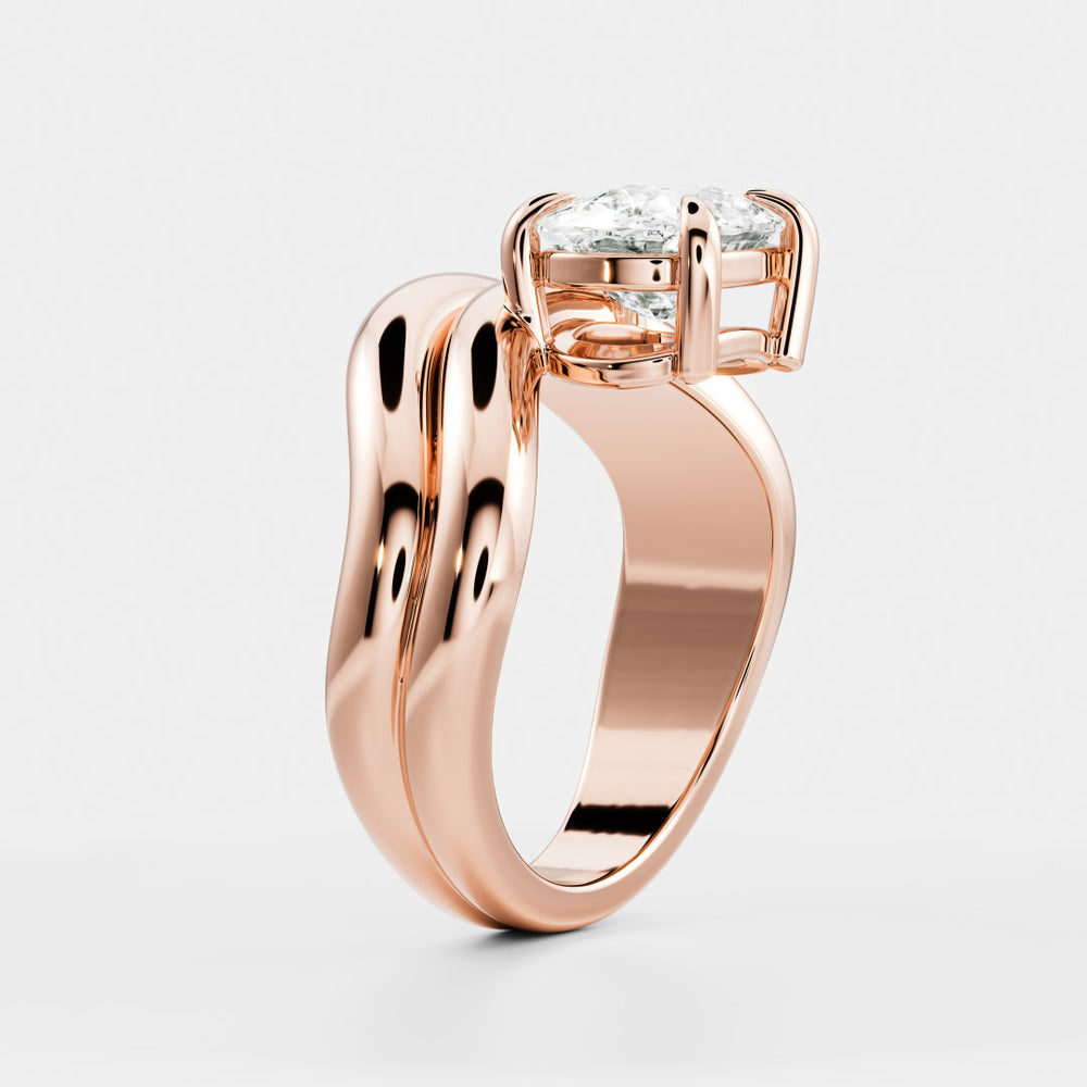 
                      
                        The Azariah Ring - Elongated Cushion Solitaire with Double Curved Band
                      
                    