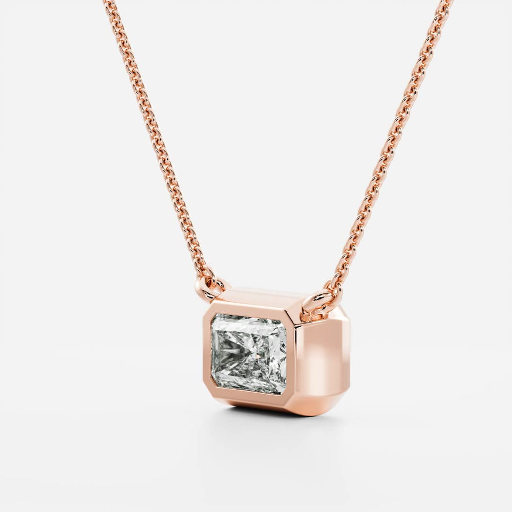 
                      
                        The Vera Necklace - Radiant Bezel Pendant
                      
                    