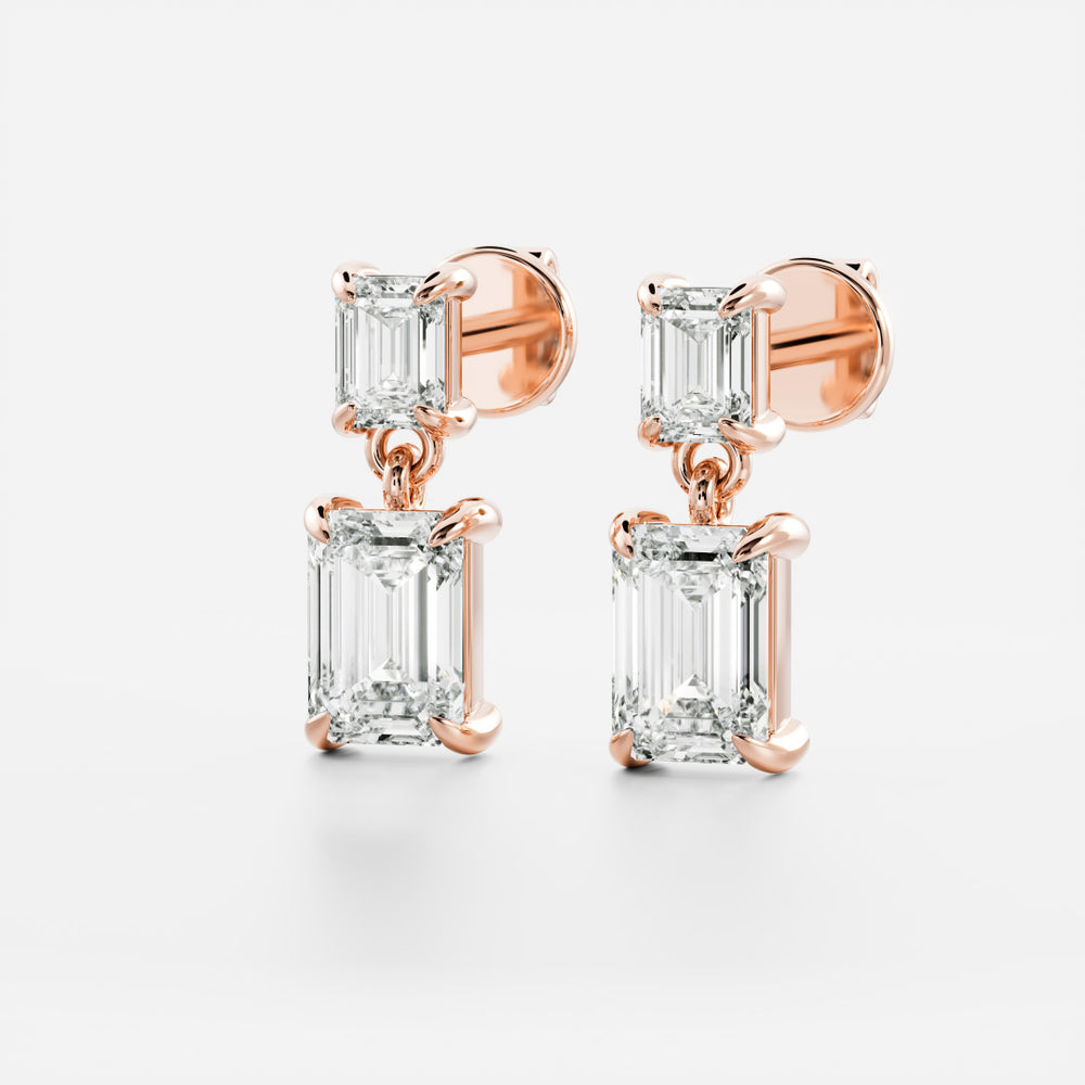 
                      
                        The Arietta Earrings - Emerald Double Drop Earrings
                      
                    