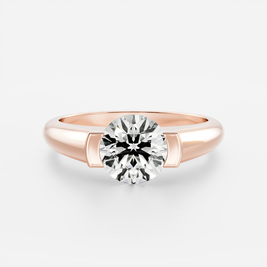 The Winslow Ring - Round Half Bezel Signet