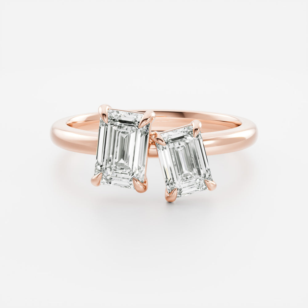 
                      
                        The Audrey Ring - Emerald Toi et Moi
                      
                    