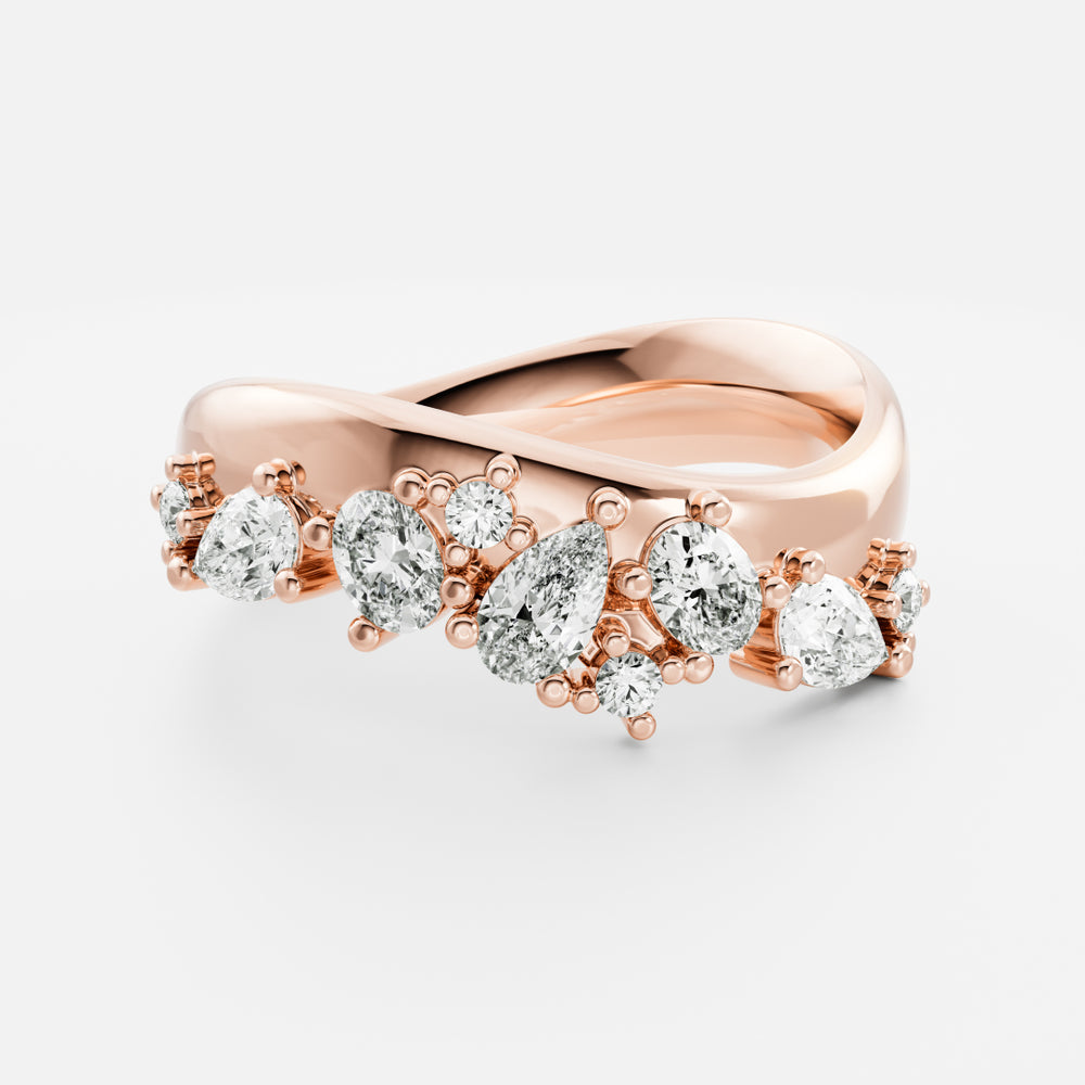 
                      
                        The Nalaya Ring - Scattered Pear and Round Contour Ceremonial Ring
                      
                    