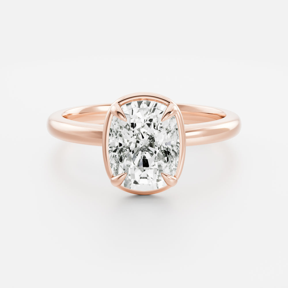 
                      
                        The Ophelia Ring - Elongated Cushion Georgian Solitaire
                      
                    